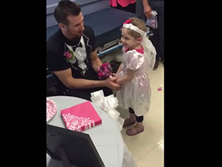 A four-year-old cancer patient has wish fulfilled, gets to 'marry' favourite nurse