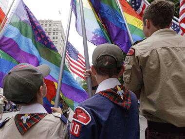 File photo. Boy scouts at a Gay Pride Parade in Seattle. AP
