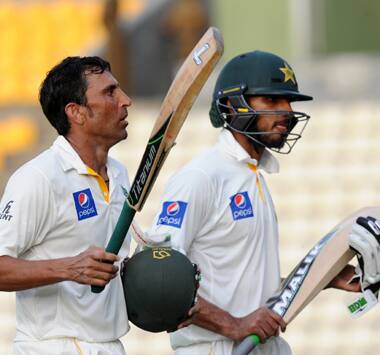Younis Khan played a stellar role in his 100th Test as Pakistan sealed a memorable series win against Sri Lanka. AFP Photos