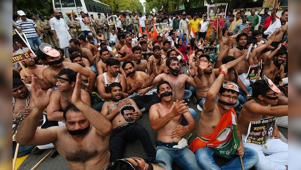 Shirtless for Sumitra: The Congress party's semi-naked plan to intimidate the speaker