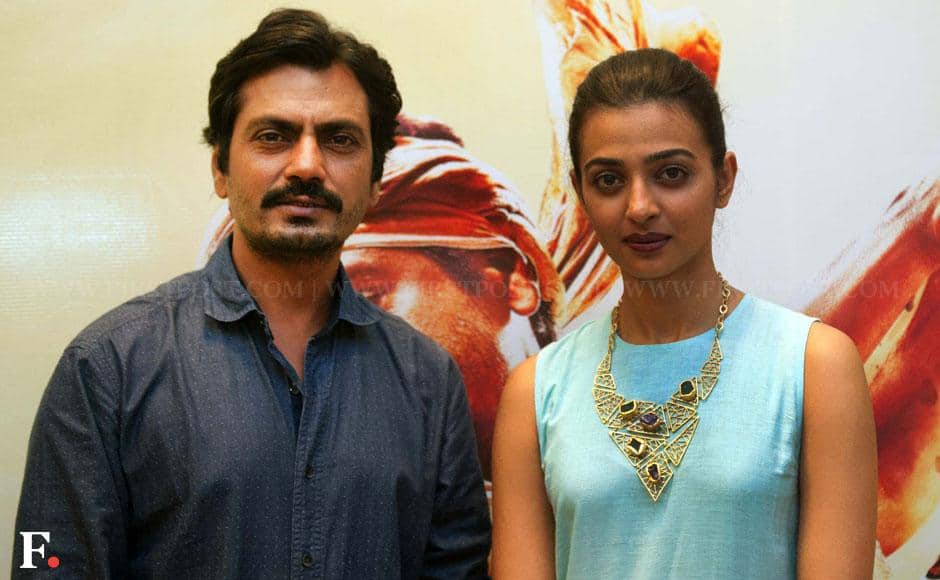 Nawazuddin Siddiqui and Radhika Apte during the promotion of film Manjhi- The Mountain Man, in New Delhi. Naresh Sharma/ Firstpost
