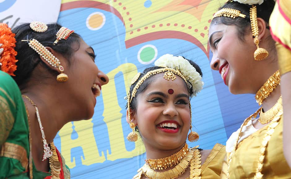 A group of parade participants wait to take part in the India Day Parade Sunday Aug.16, 2015, in New York. (AP/Tina Fineberg)
