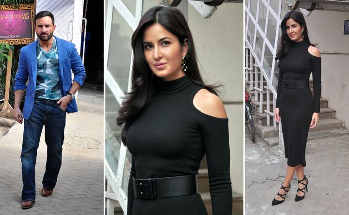 Phantom stars Saif Ali Khan, Katrina Kaif strike a pose at Mumbai studio Phantom stars Saif Ali Khan, Katrina Kaif strike a pose at Mumbai studio