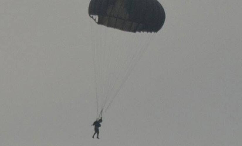 Dhoni's para jump. Image Credit: Facebook 