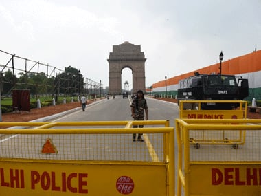 Security arrangements in Delhi ahead of Independence Day. AFP