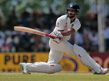 Shikhar Dhawan in action on day 2 of the first Test between Sri Lanka and India. AP