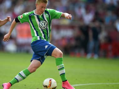 Kevin De Bruyne in action for Wolfsburg. He completed a record transfer to Manchester City. AFP