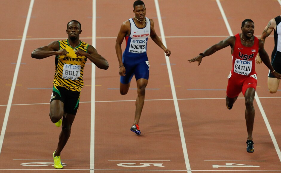 At the double! After 100m gold, Bolt finishes ahead of rival Gatlin in ...