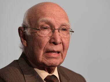 Sartaj Aziz in a file photo. AFP