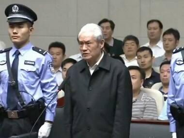 Former Chinese security chief Zhou Yongkang in a file photo taken from CCTV footage of his trial in June.  AFP