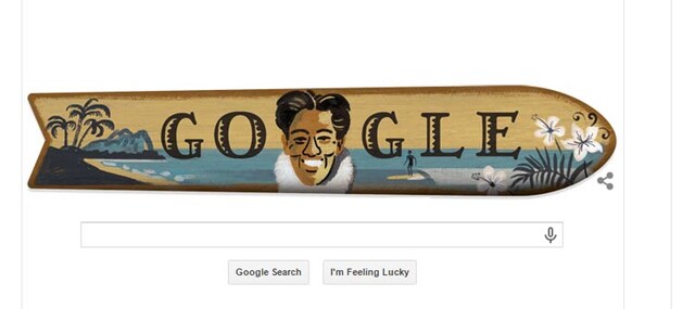 New Google doodle honours 'big kahuna' Duke Kahanamoku, the father of