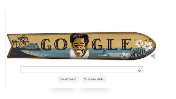 New Google doodle honours 'big kahuna' Duke Kahanamoku, the father of surfing