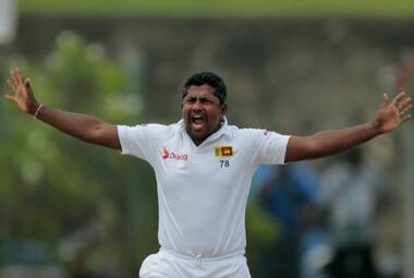 Rangana Herath was unplayable on the fifth day. AP.