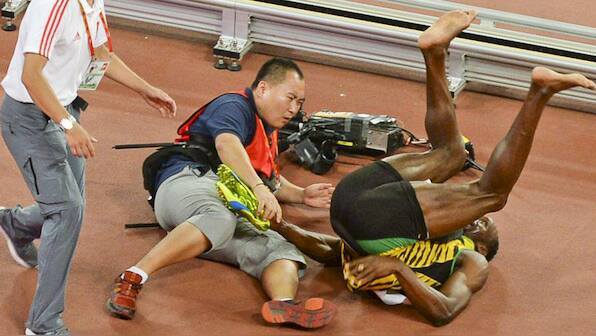 How not to get an Usain Bolt autograph:  Twitter reacts to Usain Bolt's epic fall
