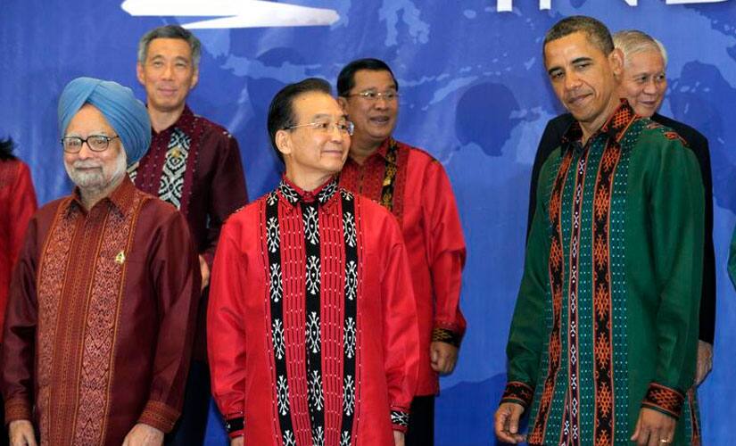 Former Prime Minister Manmohan Singh, former Chinese Premier Wen Jiabao and US President Barack Obama at the East Asia Summit in Indonesia in 2011