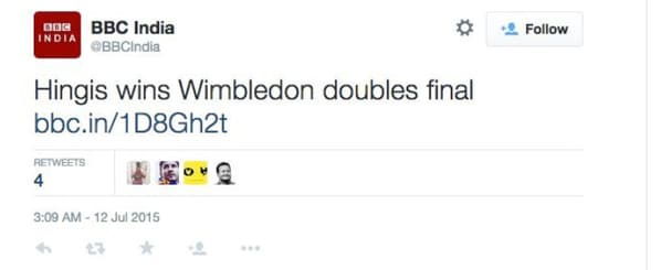 A screenshot of the deleted BBC India tweet. Image credit: @MattBonesteel 