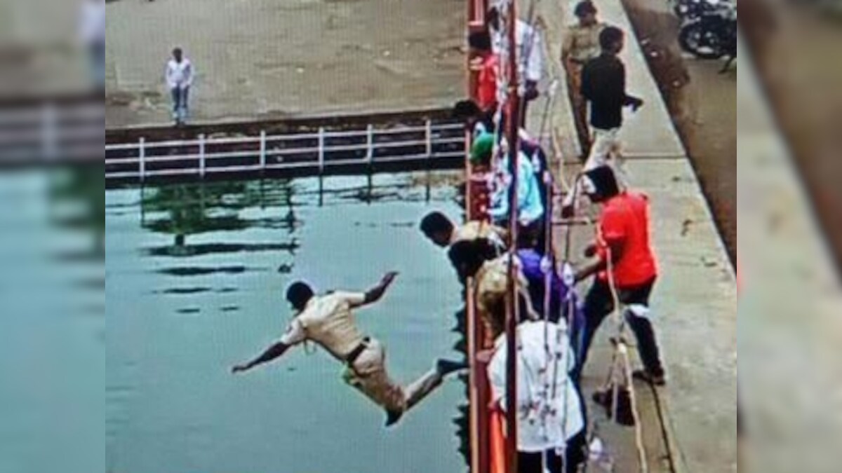 Watch Brave Cop Jumps 20 Feet Into River To Save Mans Life During