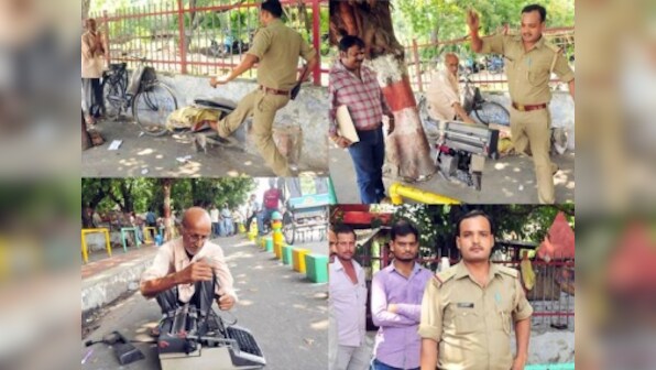 Lucknow cop suspended for destroying elderly man’s typewriter after images of incident go viral