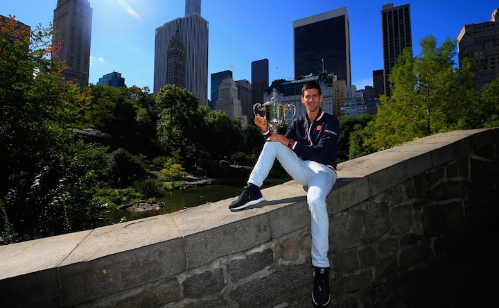 Hall of fame: US Open 2015 Champions pose with their trophies