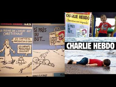 Dear Charlie Hebdo, is cartoon on a dead baby really satire? French magazine faces legal action