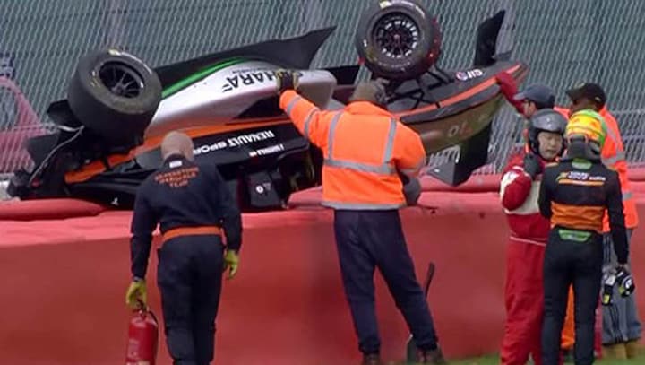 Jehan Dauvala suffers mega crash at the Silverstone Formula Renault 2.0 Eurocup