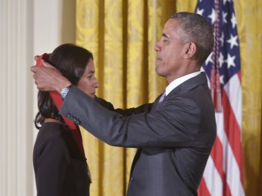 Author Jhumpa Lahiri awarded National Humanities medal by Barack Obama Author Jhumpa Lahiri awarded National Humanities medal by Barack Obama