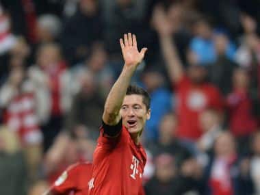 Nine minutes. Five goals.Robert Lewandowski produced magic for Bayern Munich. AFP