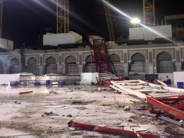 Two Indians killed, 15 injured in crane crash at Mecca's Grand Mosque Two Indians killed, 15 injured in crane crash at Mecca's Grand Mosque