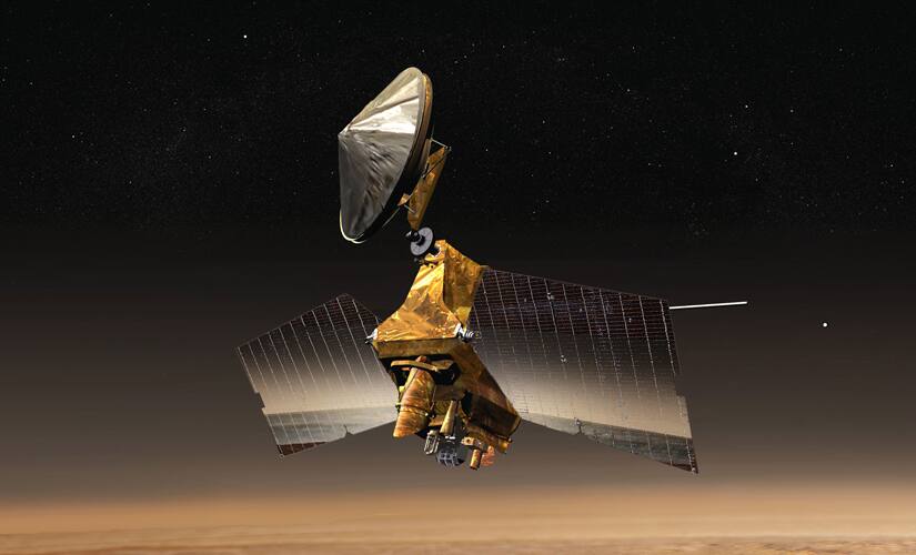 The Mars Reconnaissance Orbiter Studies Comet Flyby. Image Credit: Nasa