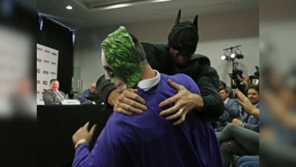 Holy Fury! Batman and Joker crash Klitschko news conference