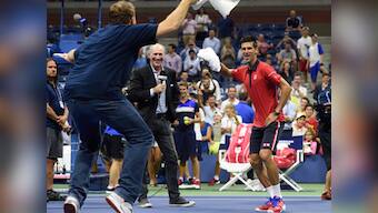Watch: World No 1 Novak Djokovic gets his groove on at US Open with a fan