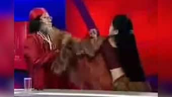 Debate turns into fight: Woman astrologer slaps self-styled Godman Om Ji Maharaj on live TV