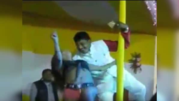Watch: JD(U) candidate for Bihar polls courts controversy, pole-dances with girl on stage