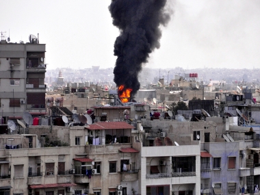 Russian embassy 'shelled' amid fears of military build-up in Syria Russian embassy 'shelled' amid fears of military build-up in Syria