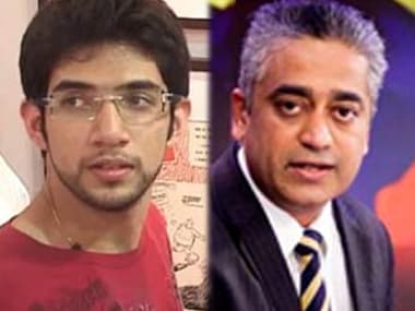 Aaditya Thackeray (left) and Rajdeep Sardesai (right). IBNLive