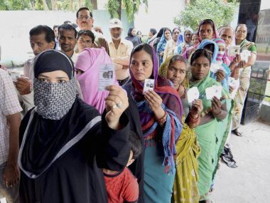 Bihar polls: Voters queue up at polling booths in large numbers hours before start Bihar polls: Voters queue up at polling booths in large numbers hours before start