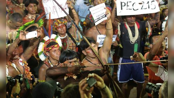 Spears, bows and arrows: Protest erupts during World Indigenous Games in Brazil