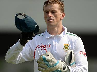 Proteas wicketkeeper Dane Vilas in action against BP XI in Mumbai. AFP