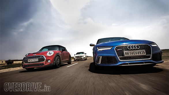 An RS 7, a Mini Cooper S, a GLA 45 AMG. . . An RS 7, a Mini Cooper S, a GLA 45 AMG. . .