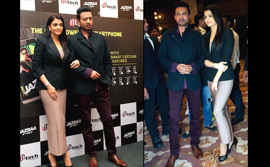 Irrfan Khan and Aishwarya Rai Bachchan rock the brown-maroon look. Naresh Sharma/Firstpost Irrfan Khan and Aishwarya Rai Bachchan rock the brown-maroon look. Naresh Sharma/Firstpost