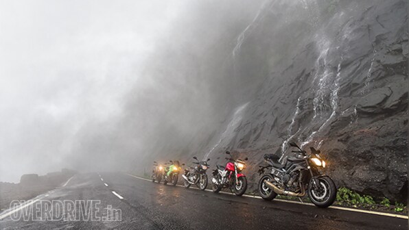 A Street Triple, 390 Duke, FZ 16, Pulsar 150 and a Ninja 650
