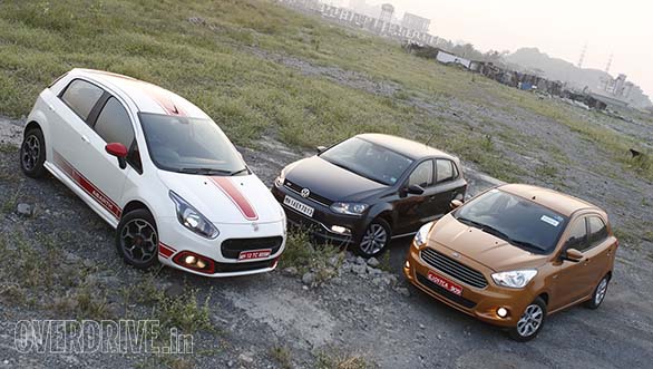 Comparo: Fiat Abarth Punto vs Volkswagen Polo GT TSI vs Ford Figo 1.5 AT Comparo: Fiat Abarth Punto vs Volkswagen Polo GT TSI vs Ford Figo 1.5 AT