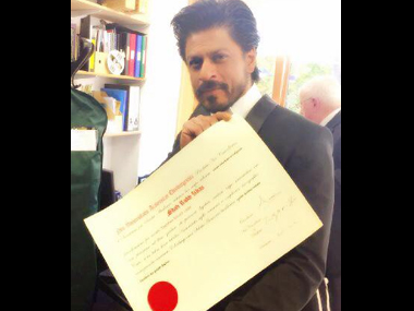 'Doctor' Shah Rukh Khan: SRK receives honorary doctorate from Edinburgh University 'Doctor' Shah Rukh Khan: SRK receives honorary doctorate from Edinburgh University