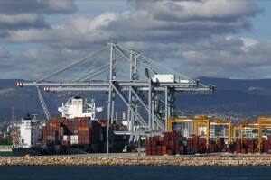 Cargo container at port