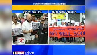 Writers from across India hold protest march ahead of Sahitya Akademi meeting in Delhi