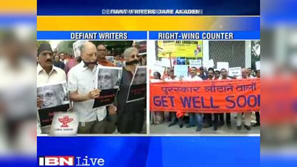 Writers from across India hold protest march ahead of Sahitya Akademi meeting in Delhi