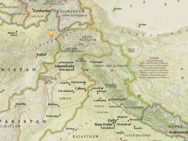Star marks the epicentre of the earthquake, in the Hindukush region, Afghanistan. Image courtesy http://www.usgs.gov/
