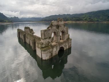 Aerial view of the Temple of Santiago built in the 16th century by Dominican monks. AFP