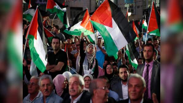 Palestinian flag flies at UN for the first time, President Abbas seeks full membership status