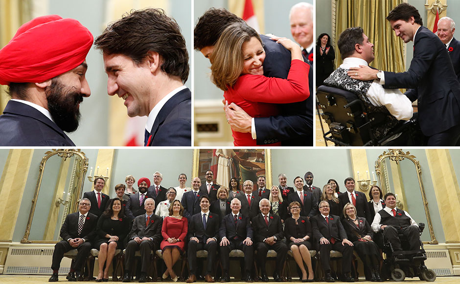 Swearing in of Canada PM Trudeau saw a new-look Cabinet with Sikhs and equal number of women Swearing in of Canada PM Trudeau saw a new-look Cabinet with Sikhs and equal number of women